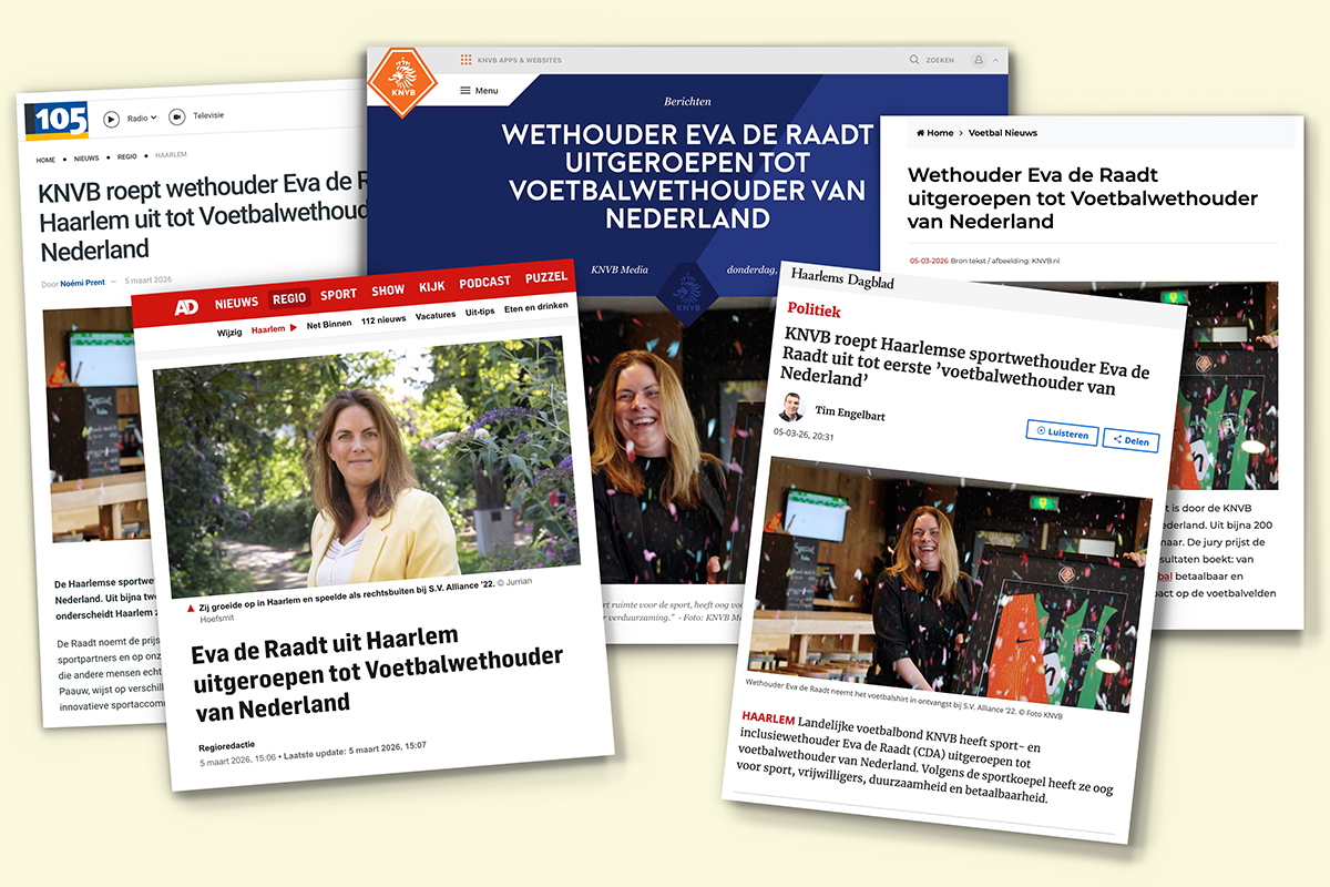 Eva de Raadt wint verkiezing KNVB Voetbalwethouder van Nederland